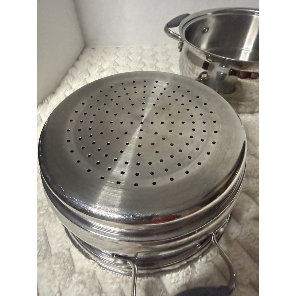 Belgique Stainless Steel Stackable Steamer Strainer Boiler Pot 2 Set 3QT - Picture 5 of 11